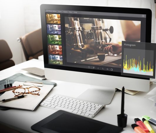 Photo Editor Histogram Setting Concept